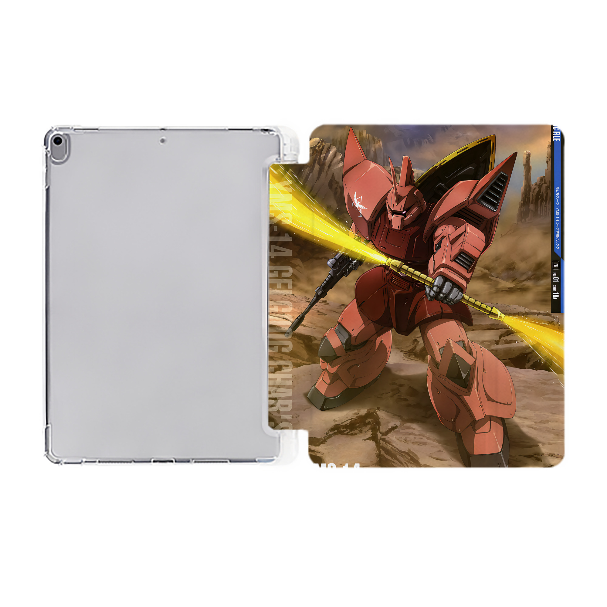 （画像用） 機動戦士ガンダム Mobile Suit Gundam IPad ケース ペン収納付き 三つ折りスタンド PUレザー×シリコン 対応機種9.5/10.5/10.9インチ